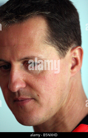 michael schumacher german f1 legend in the pit garage at portimao autodromo portugal Stock Photo