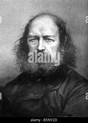 Alfred Lord Tennyson 1809 - 1892 Illustration Stock Photo