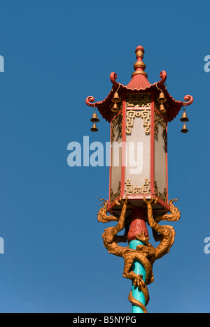 Street lamp in chinatown located in San Francisco California Stock Photo