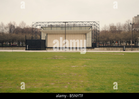 Closed stage at Grant Park Butler Field. Chicago. Illinois. USA Stock Photo