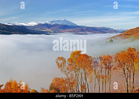 Elevated view of the Tummel Valley near Pitlochry Perthshire Scotland UK Stock Photo