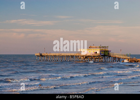 Fishing Pier at Seawall Boulevard in Galveston Texas USA Stock Photo