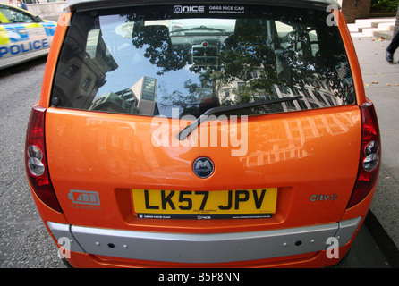 Nice Mega City electric car parked in London street Stock Photo