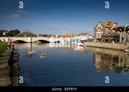 The Old Granary at the Quay with the River Frome Wareham Dorset Stock Photo