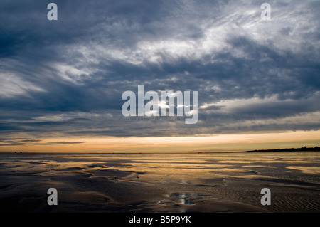 Dramatic sky over Donna Nook Lincolnshire Stock Photo