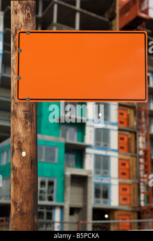 blank rectangle orang construction sign Stock Photo - Alamy