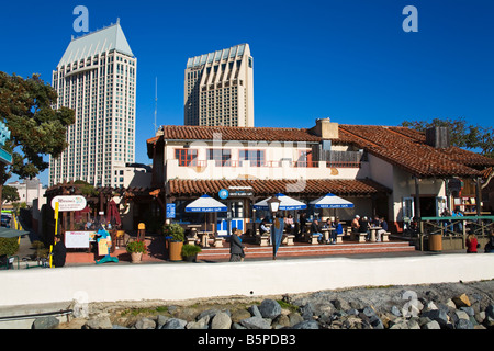 Greek Cafe in Seaport Village San Diego California USA Stock Photo