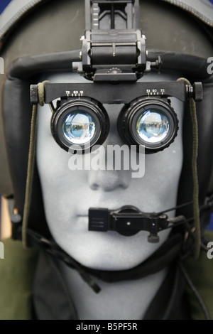 model jet pilot wearing night vision goggles Stock Photo