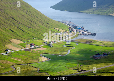 Kollafjørður village, Streymoy Island. Faroe Islands Stock Photo