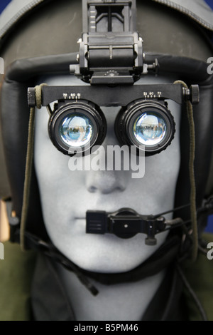 model jet pilot wearing night vision goggles Stock Photo