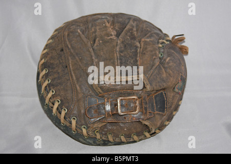 Old time catcher's mitt that would be a treasure for any sports memorabilia collector. Stock Photo