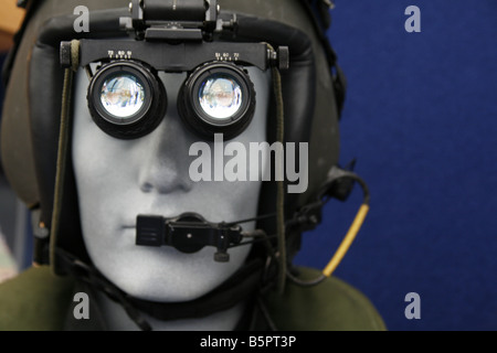 model jet pilot wearing night vision goggles Stock Photo