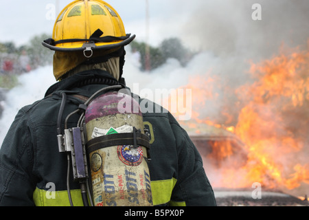 fire fighter attack under alamy firefighter assessing scene