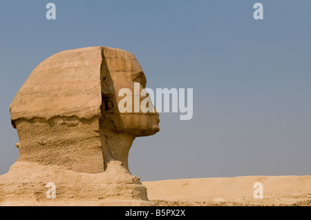 The Great Sphinx of Giza, believed to have been built by ancient Egyptians of the Old Kingdom during the reign of the Pharaoh Khafre Cairo Egypt Stock Photo