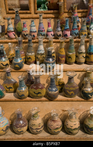 Desert sand filled souvenir bottles for sale in Khan al Khalili Bazaar, Egypt Stock Photo