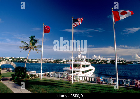 Hamilton Harbor View from The Hamilton Fairmont Princess Hotel Bermuda Stock Photo