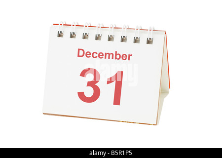 Desktop calendar showing last day of the year Stock Photo