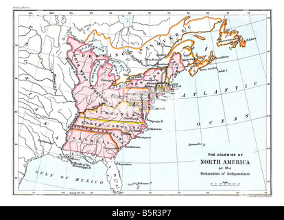 Map of the colonies of North America at the Declaration of Independence ...