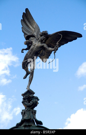 Anteros atop the Shaftsbury Memorial Fountain in Piccadilly Circus London England Stock Photo