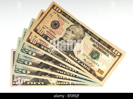Pile of American Dollars bank notes Stock Photo