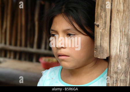 Portrait of a young Mayan girl. Stock Photo