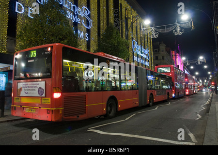 Back of Mercedes-Benz Citaro (Bendy Bus) in Oxford Street London Stock Photo