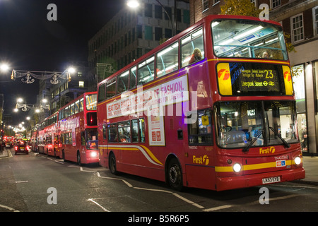 Buses Queuing - Oxford Street - London Stock Photo