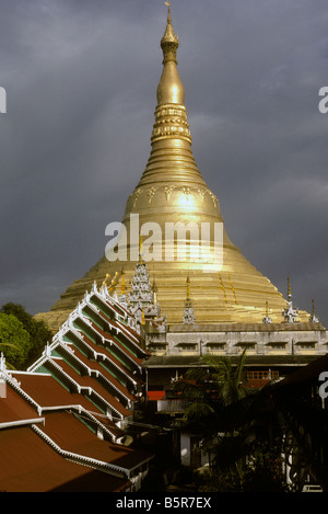 A view of Shwedagon Pagoda in Rangoon or Yangon, Burma, now called Myanmar. Stock Photo