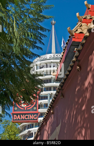 Capitol Records major United States based record label, owned by EMI  Hollywood, Los Angeles CA California headquarters building Stock Photo