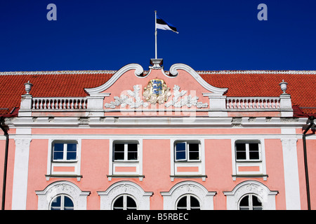 Facade of the Estonian Parliament Building in Tallinn, Estonia Stock Photo