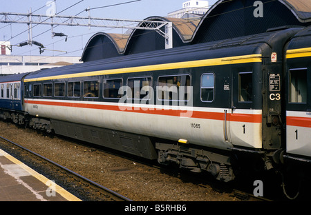 Mark 3b Open First railway carriage at Coventry station UK in 1987 Stock Photo