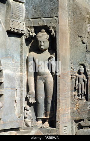 Ajanta Cave No.9. Standing Buddha in Varada mudra Stock Photo