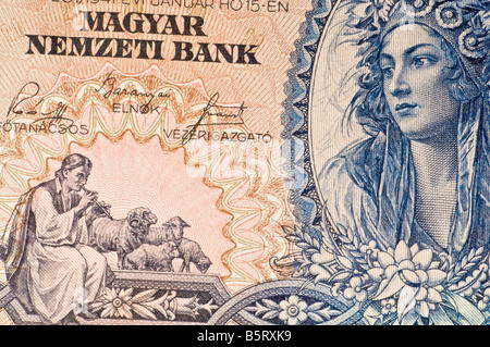Detail from Hungarian 20 Pengo banknote of 1941 Stock Photo