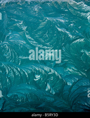 Beautiful abstract: Frost Pattern in Blue and Green Stock Photo