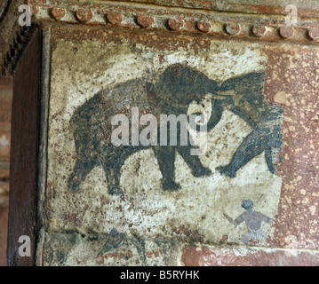 Fatehpur Sikri India elephant fresco Stock Photo