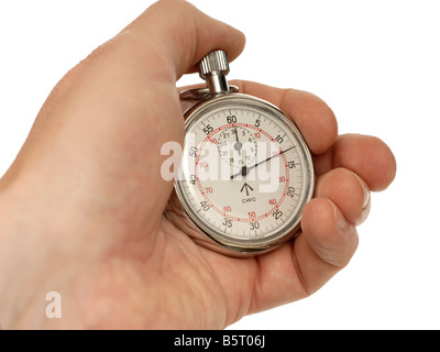 Hand and stop watch Stock Photo