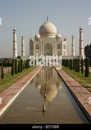 Taj Mahal With Reflections Stock Photo