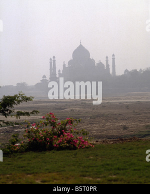 Taj Mahal Early Morning Mist Stock Photo