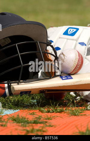 Cricket equipment for batsman London UK Stock Photo