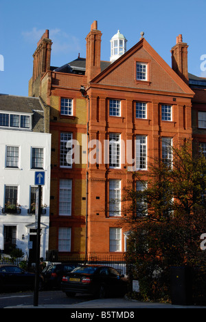 Red brick house in Cheyne Walk Chelsea London England Stock Photo