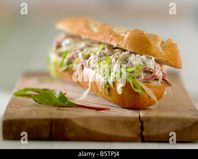Tuna mayonnaise salad baguette Stock Photo