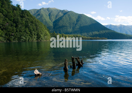 Lake Rotoroa from the Sabine Hut, Nelson Lakes National Park, South Island, New Zealand Stock Photo