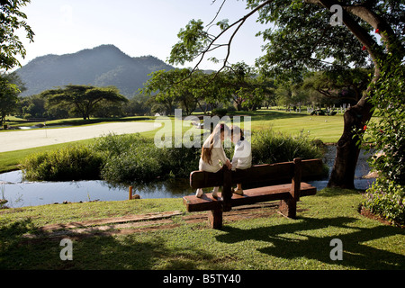 Cascades hotel right behind the green of the Gary Player golf course Stock Photo