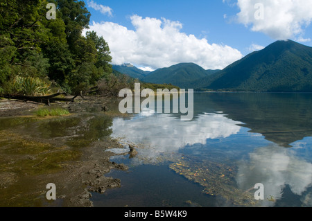 Lake Rotoroa from the Sabine Hut, Nelson Lakes National Park, South Island, New Zealand Stock Photo