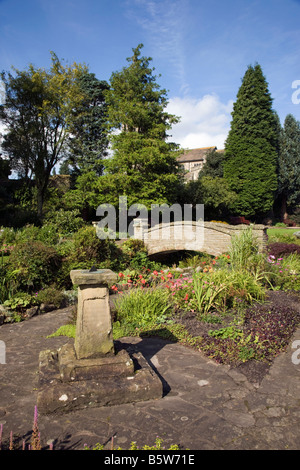 Sundial in Coronation Gardens in the Village of Waddington, Lancashire Stock Photo