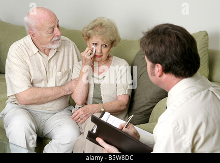 Senior couple in marriage counseling Stock Photo