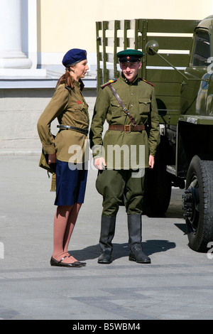 2008 Victory Day Parade near the Kremlin in Moscow, Russia, marking the 63rd anniversary of the capitulation of Nazi Germany Stock Photo