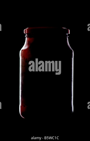 object on black gooseberry jam jar Stock Photo