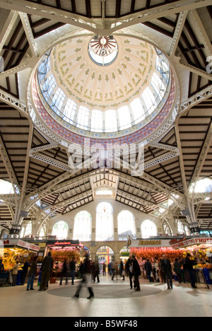 Central food market hall Mercado Central in the historical city centre of Valencia Spain