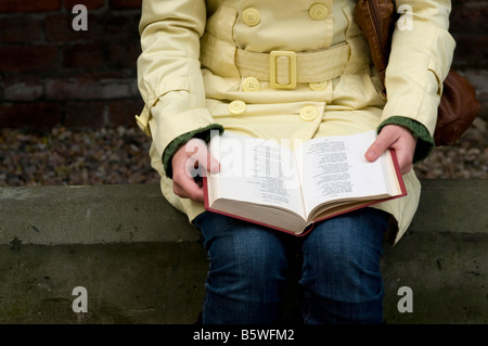 Beautiful girl reading book Stock Photo